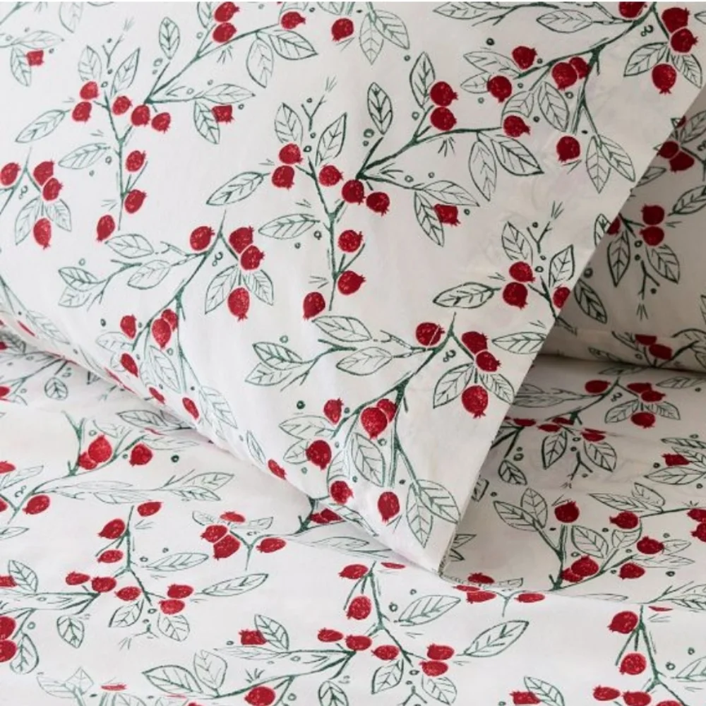 West Elm Pomegranate Percale King Sheet Set